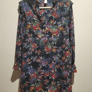 H&M long sleeve floral v-neck dress